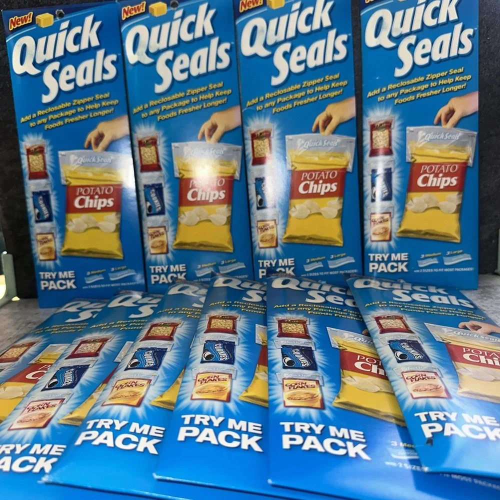 10 Packages  Quick Seals Reclosable Zipper Seal Any Package Keep Food Fresh